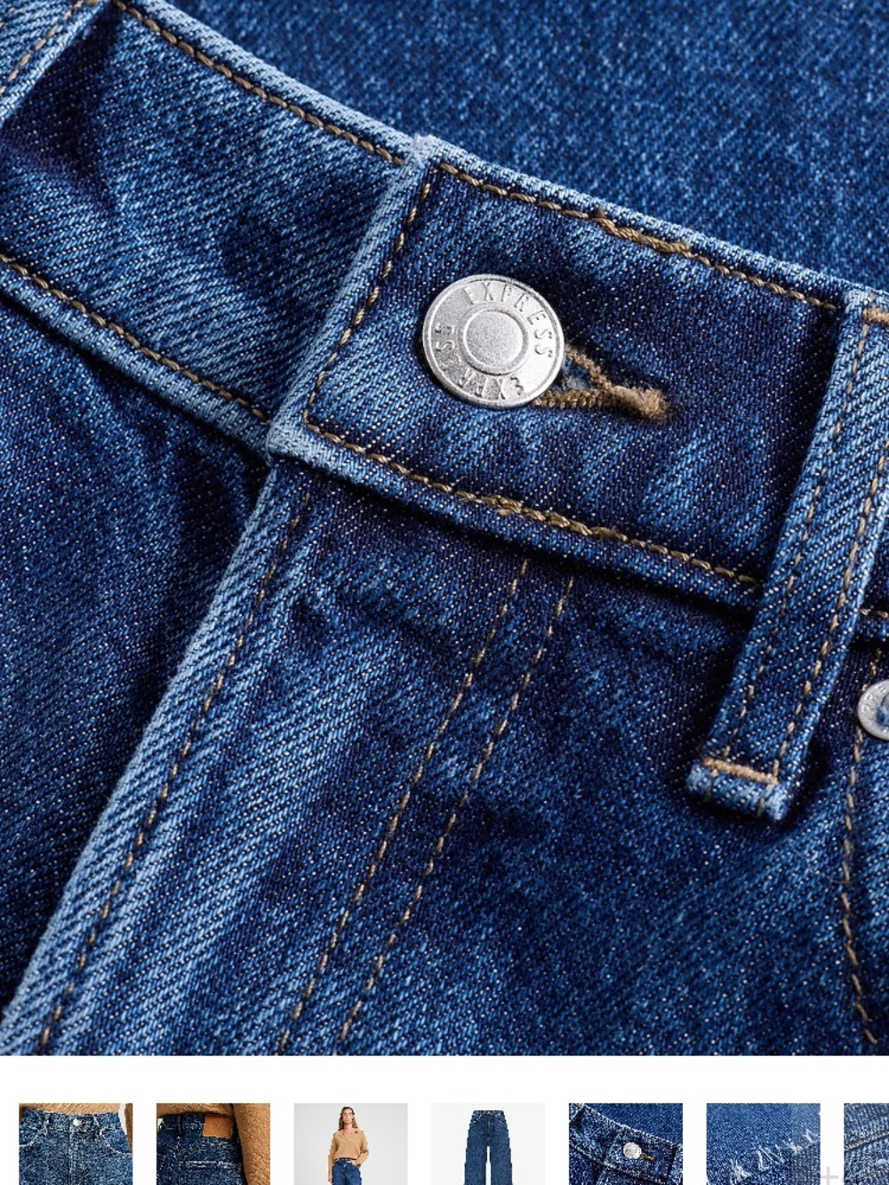 Express Wide-Leg High-Rise Jeans - Dark Blue stretch - Picture 8 of 10
